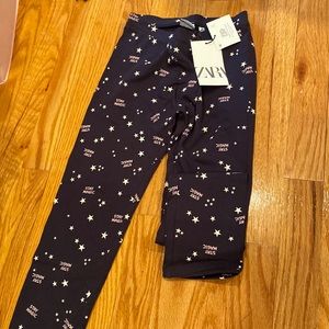 Zara leggings. Star /stay magic / printed